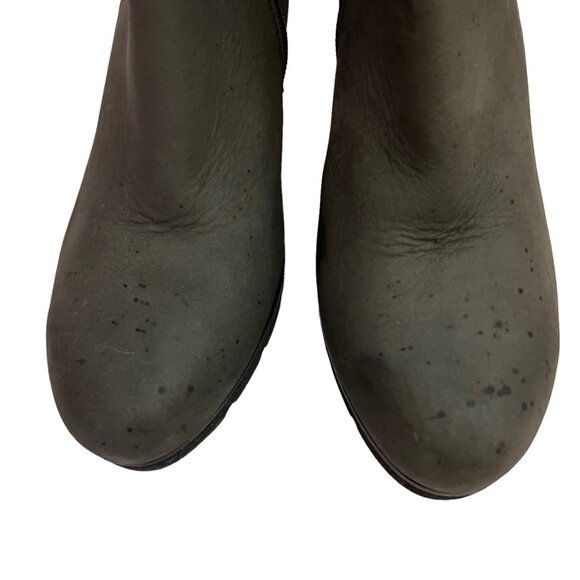 Paul Green Mushroom Gray Lug Sole Quiet Luxury Heeled Ankle‎ Boots 9 - Picture 5 of 9